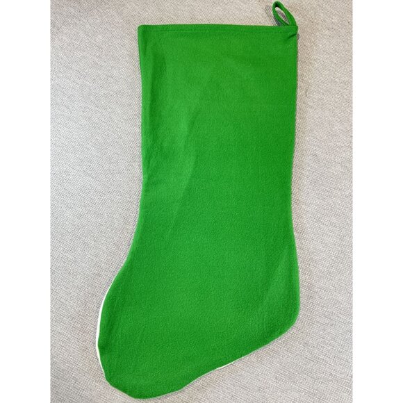 Jumbo Hobby Lobby Santa Merry Christmas Stocking 29" Let It Snow Green Felt - Picture 3 of 8